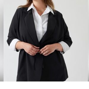 Athleta Endless Blazer Black Womens 22 Stretch Travel Office Lightweight